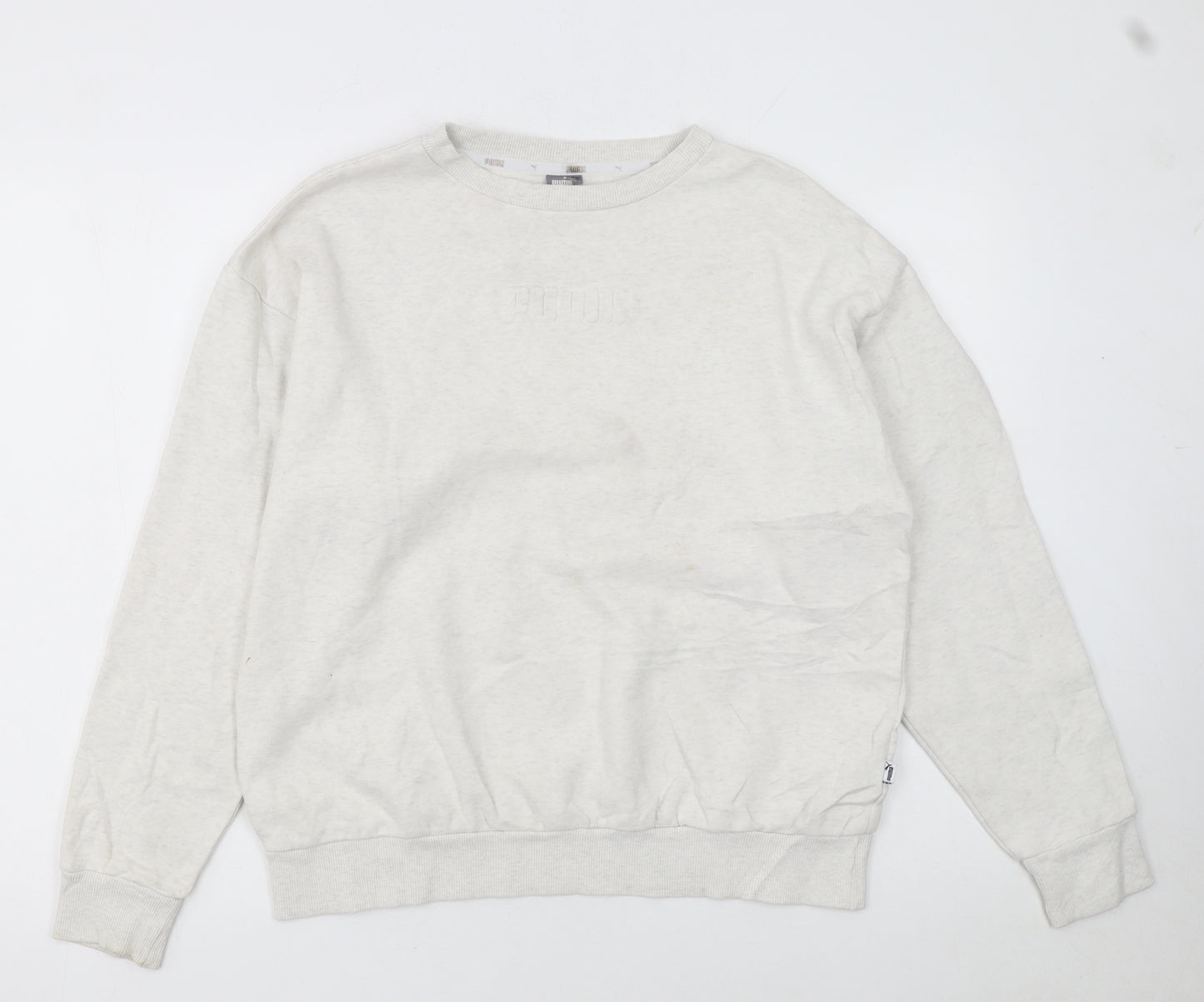 Puma Women's Beige Cotton Blend Pullover Sweatshirt Size L