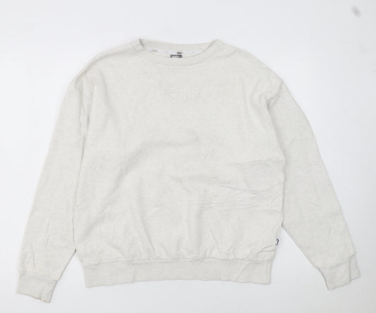 Puma Women's Beige Cotton Blend Pullover Sweatshirt Size L