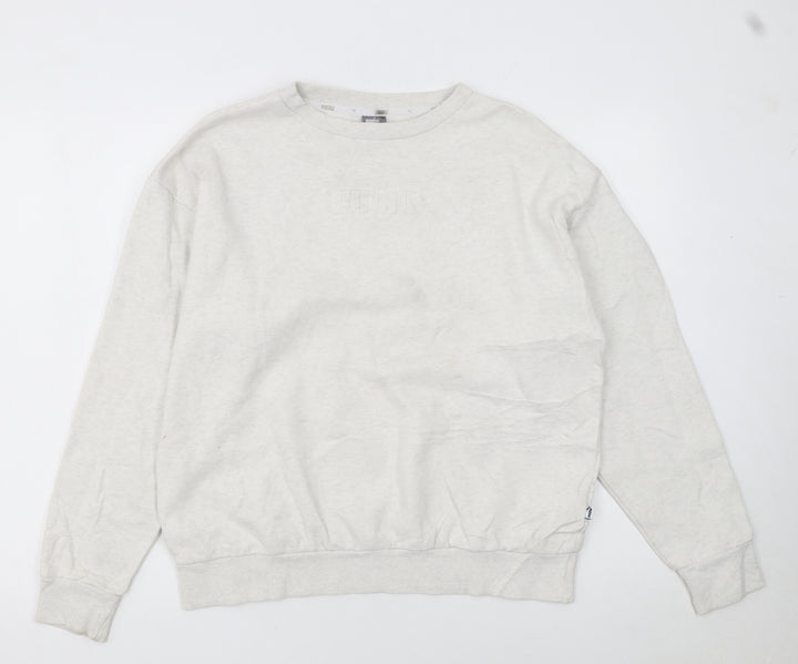 Puma Women's Beige Cotton Blend Pullover Sweatshirt Size L