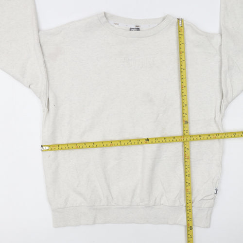 Puma Women's Beige Cotton Blend Pullover Sweatshirt Size L