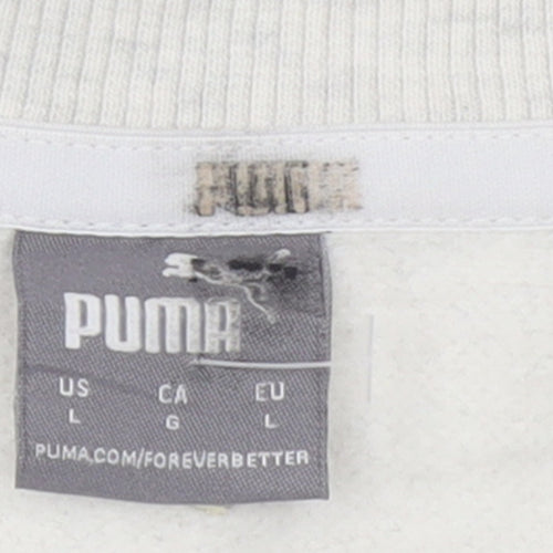 Puma Women's Beige Cotton Blend Pullover Sweatshirt Size L