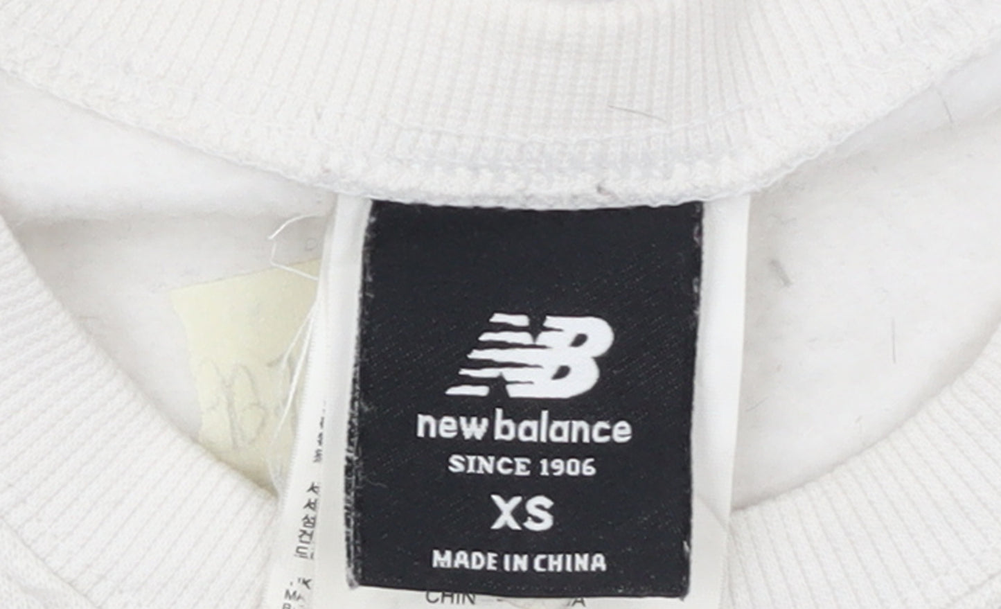 New Balance Womens White XS Pullover Sweatshirt Cotton Blend