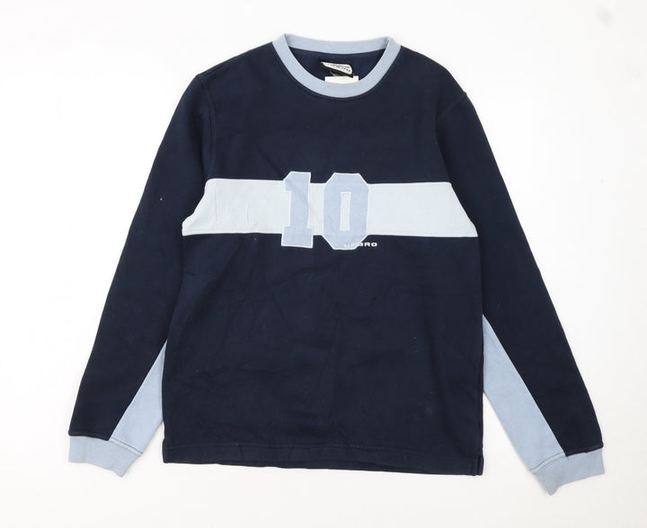 Umbro Boys Blue Pullover Sweatshirt 14 Years Long Sleeve Football Graphic