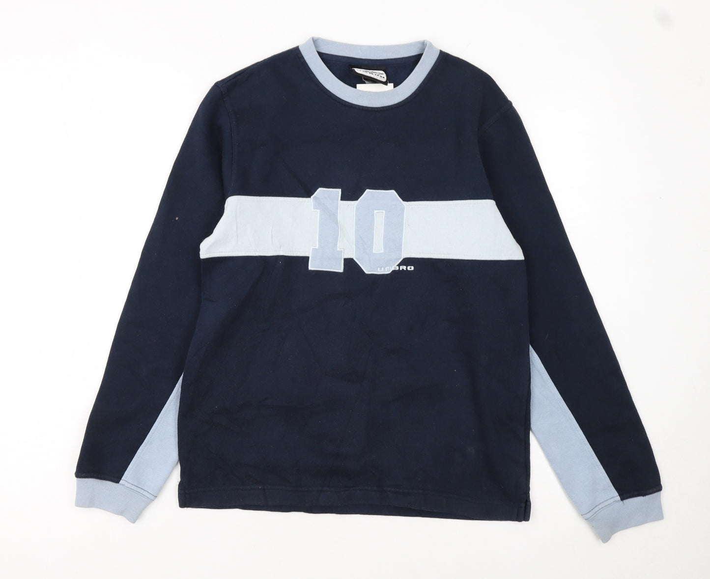 Umbro Boys Blue Pullover Sweatshirt 14 Years Long Sleeve Football Graphic