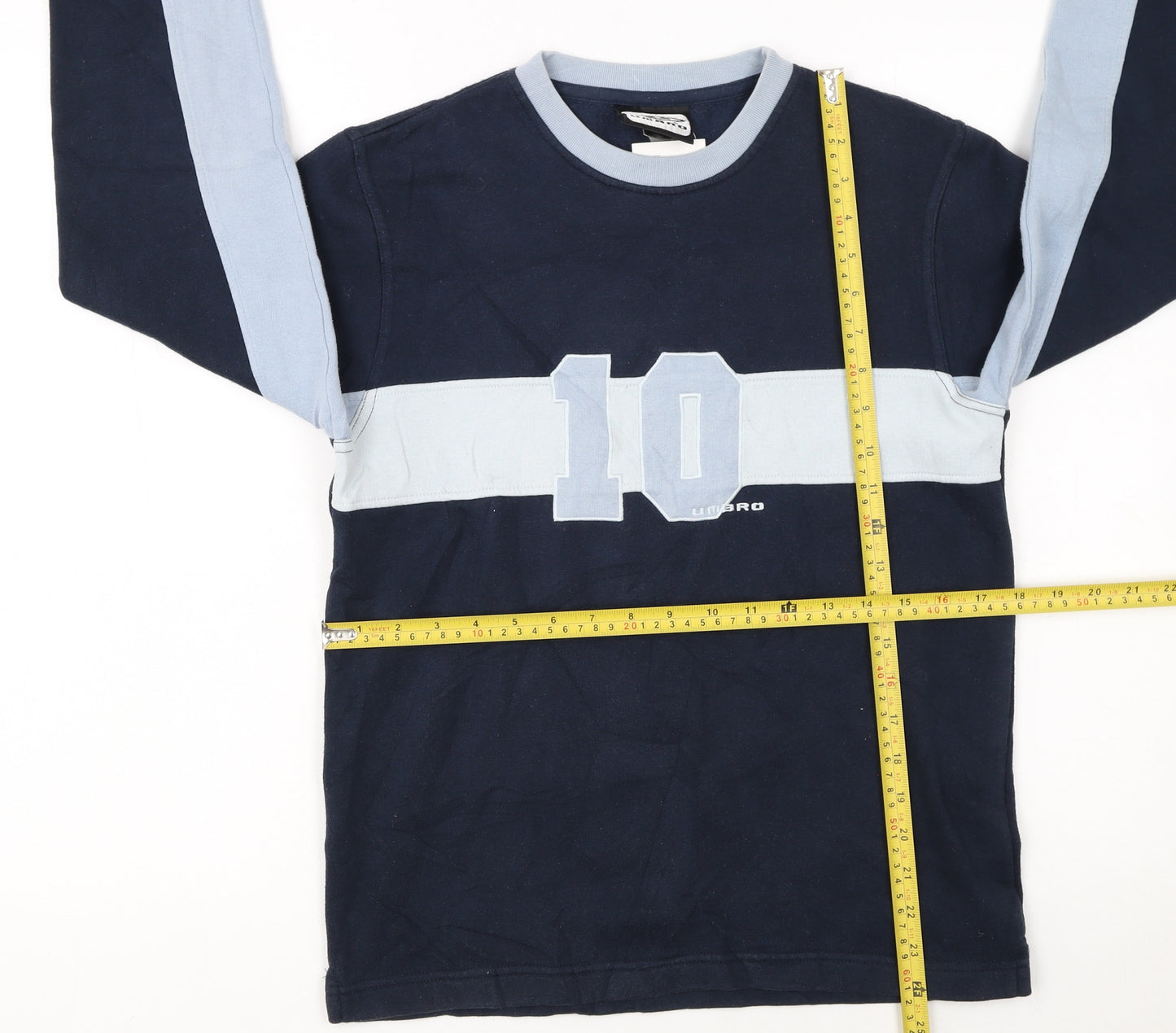 Umbro Boys Blue Pullover Sweatshirt 14 Years Long Sleeve Football Graphic