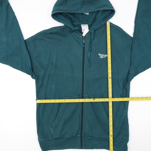 Reebok Classic Women's Teal Full Zip Hoodie M Cotton