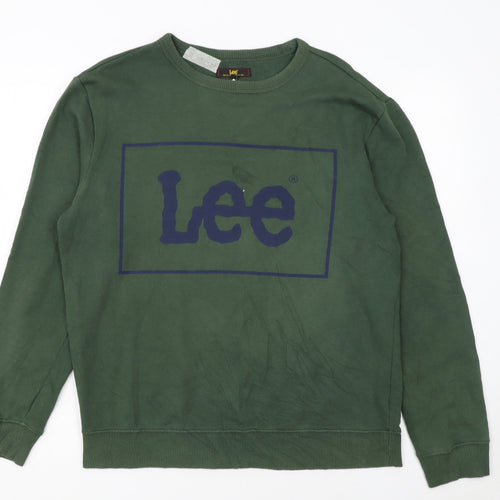 Lee Men’s Green Logo Pullover Sweatshirt Size M
