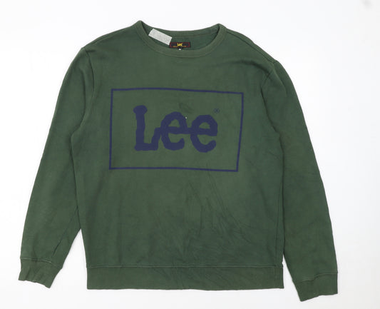 Lee Men’s Green Logo Pullover Sweatshirt Size M