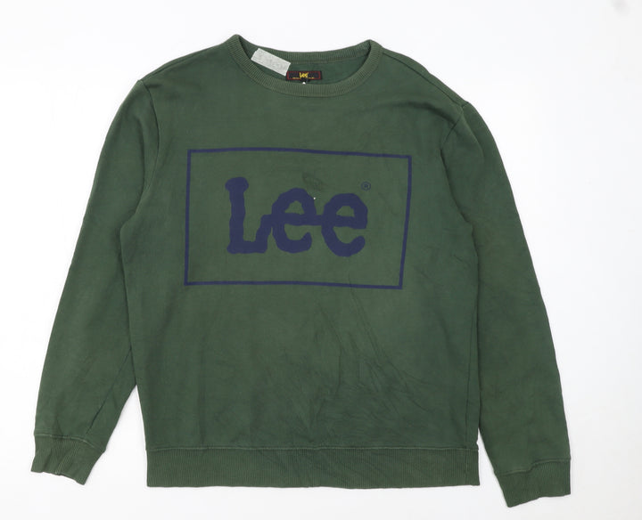 Lee Men’s Green Logo Pullover Sweatshirt Size M