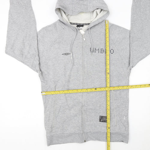Umbro Men's Grey Full Zip Hoodie Medium Sports Fleece