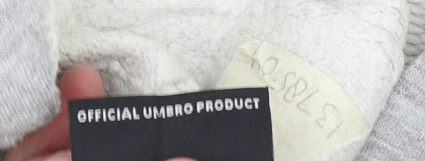 Umbro Men's Grey Full Zip Hoodie Medium Sports Fleece