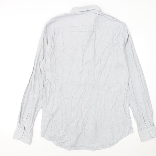 Tommy Hilfiger Men's White Regular Fit Long Sleeve Check Shirt Size 16.5