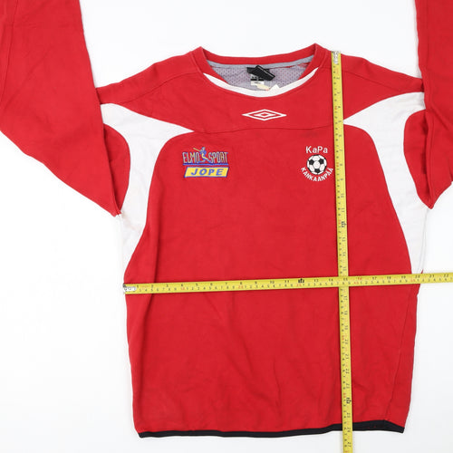 Umbro Men's Red Crew Neck Pullover Football Sweatshirt M