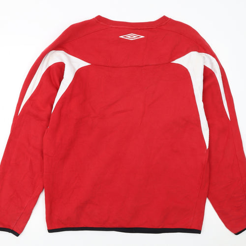 Umbro Men's Red Crew Neck Pullover Football Sweatshirt M