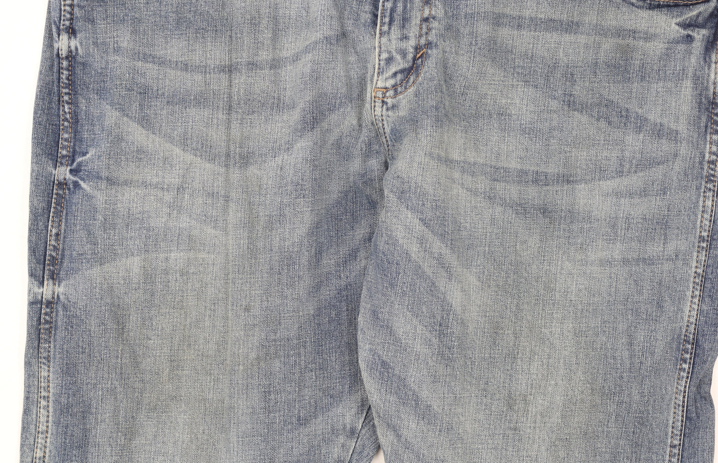 Wrangler Men Blue 38x30 Relaxed Bootcut Denim Jeans
