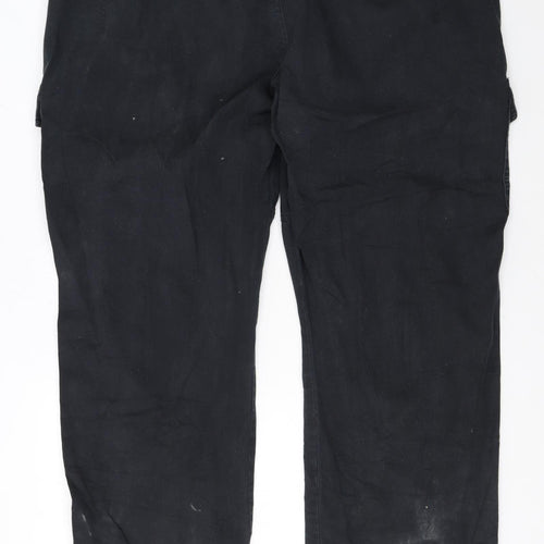 Wrangler Men's Black Cargo Trousers 44W 32L Relaxed Fit Cotton