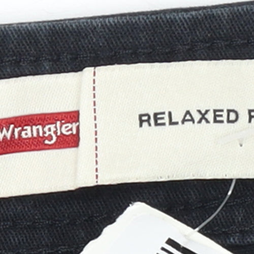 Wrangler Men's Black Cargo Trousers 44W 32L Relaxed Fit Cotton