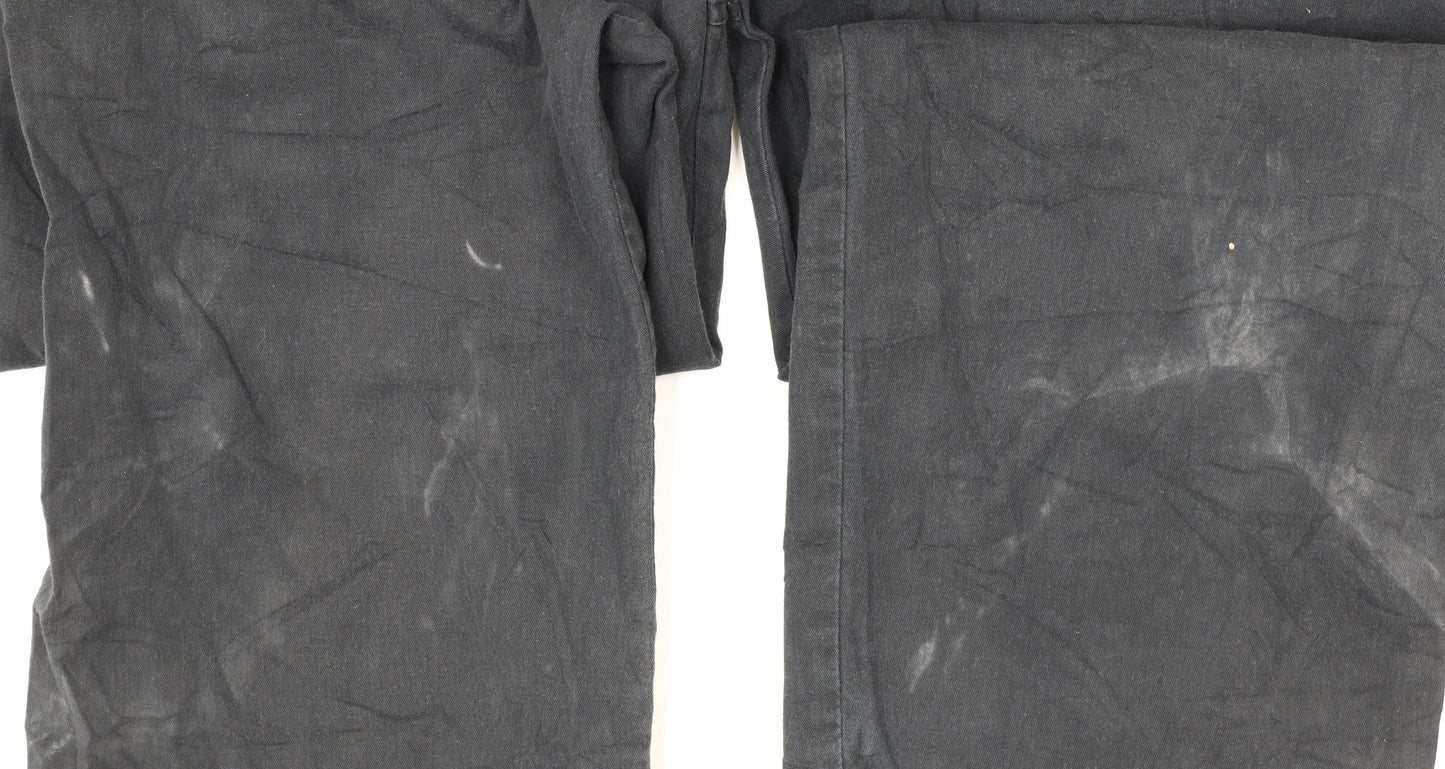 Wrangler Men's Black Cargo Trousers 44W 32L Relaxed Fit Cotton