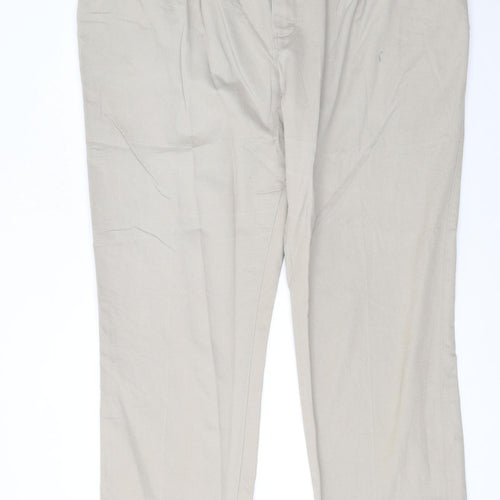 Wrangler Men’s Beige Chino Trousers 46x32 Relaxed Fit Cotton