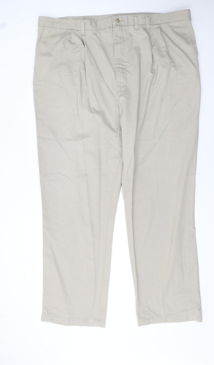 Wrangler Men’s Beige Chino Trousers 46x32 Relaxed Fit Cotton
