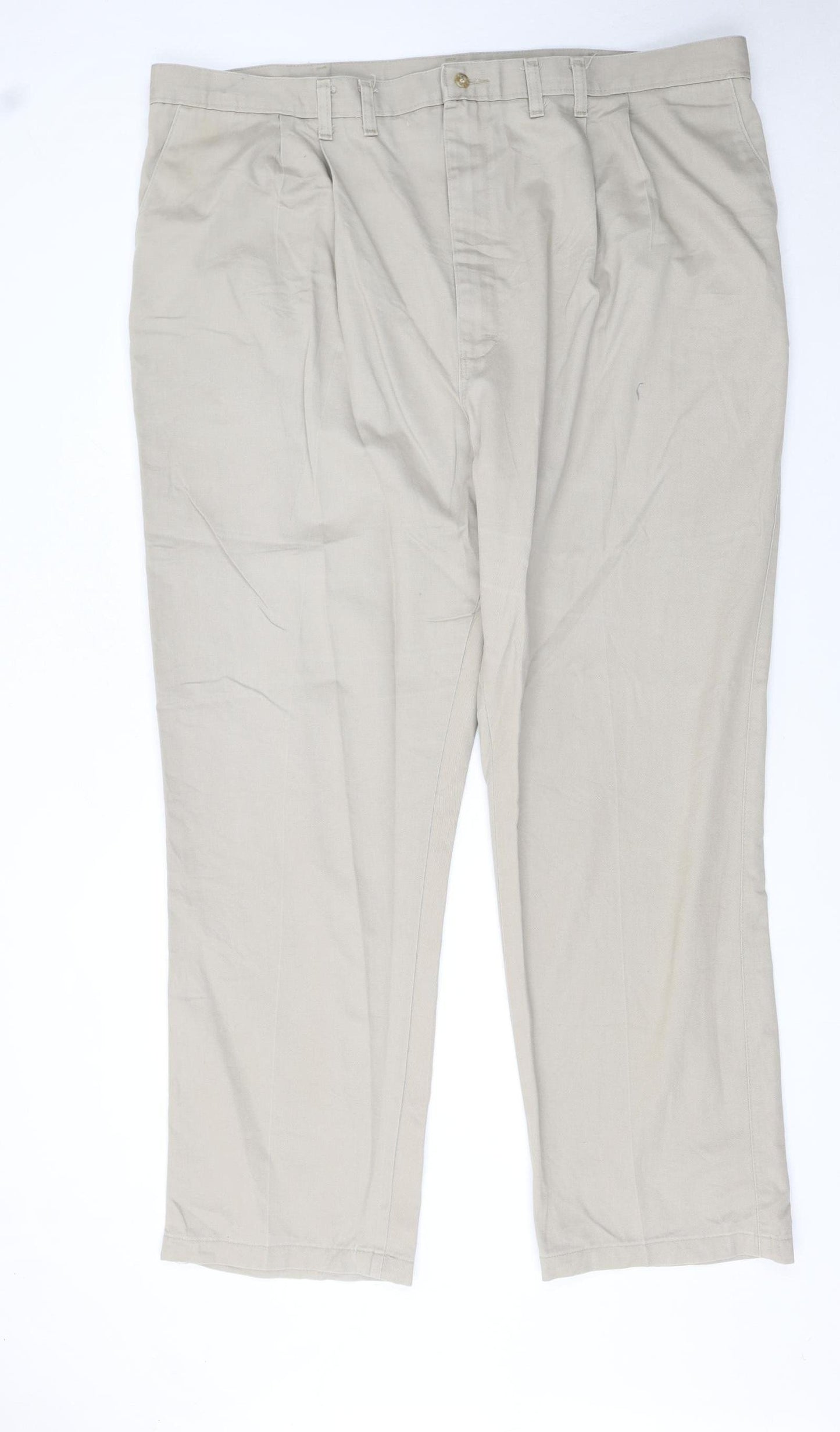 Wrangler Men’s Beige Chino Trousers 46x32 Relaxed Fit Cotton