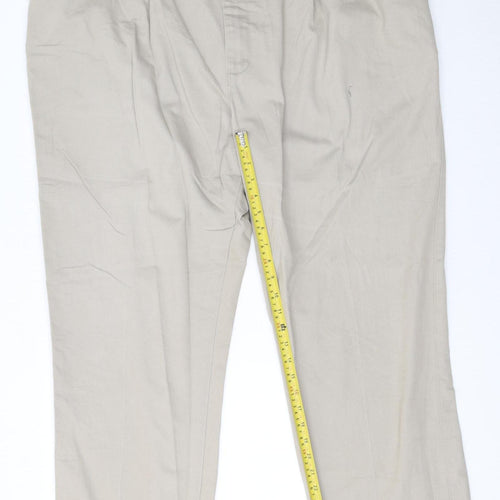 Wrangler Men’s Beige Chino Trousers 46x32 Relaxed Fit Cotton
