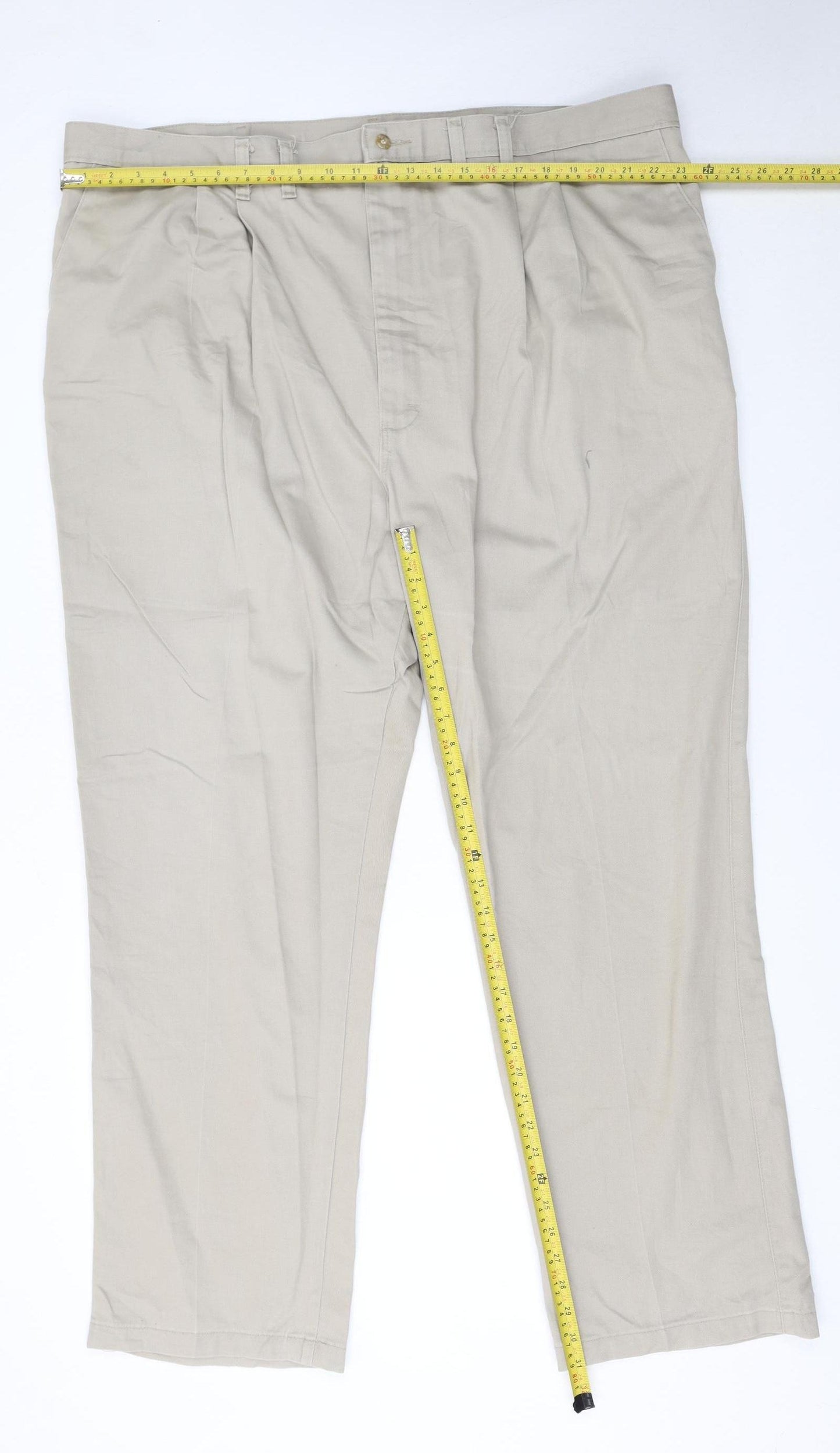 Wrangler Men’s Beige Chino Trousers 46x32 Relaxed Fit Cotton