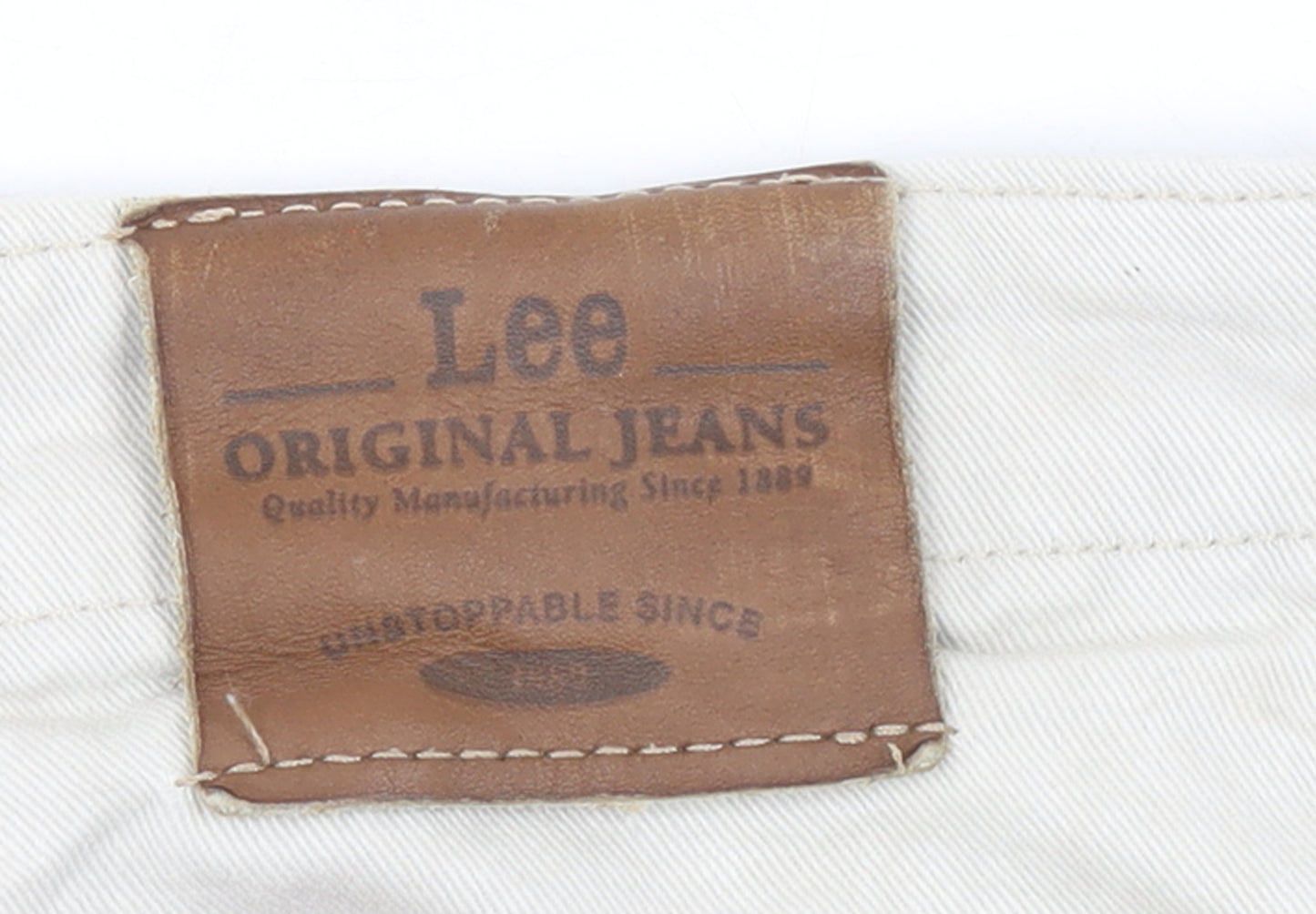 Lee Women's Beige Petite Size 16 Straight Cotton Jeans