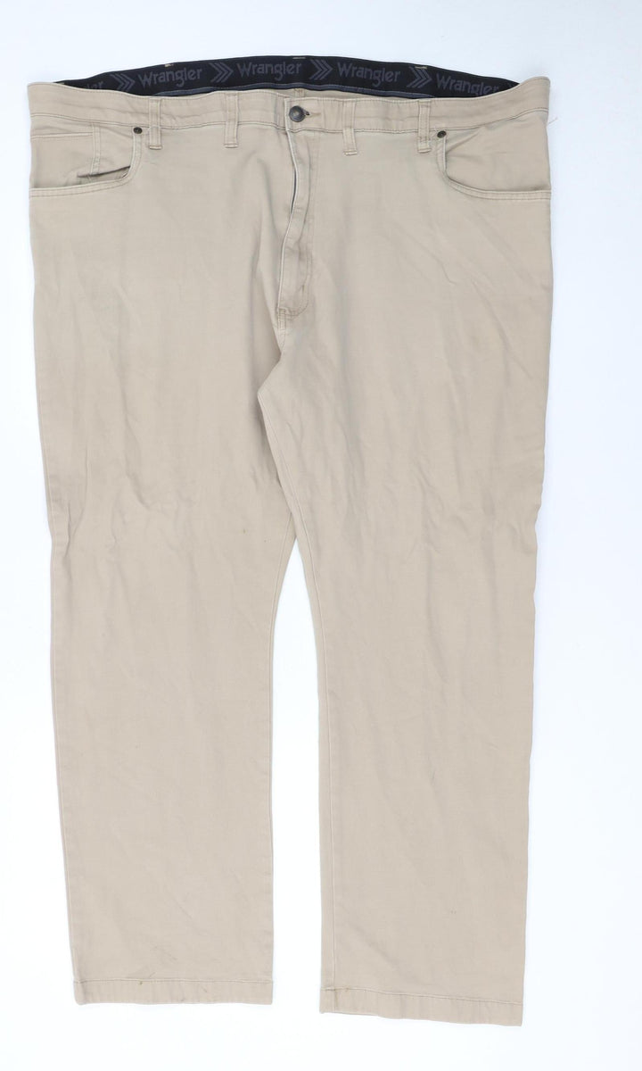 Wrangler Men's Beige Chino Trousers Size 44 Straight Fit