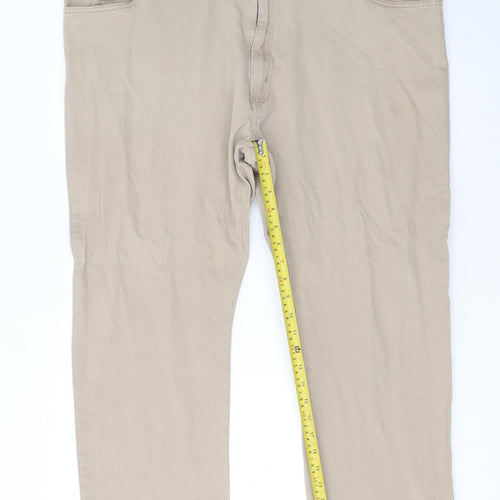 Wrangler Men's Beige Chino Trousers Size 44 Straight Fit