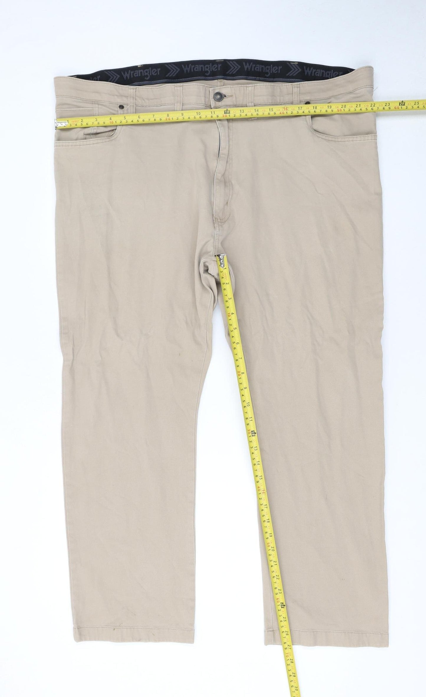 Wrangler Men's Beige Chino Trousers Size 44 Straight Fit
