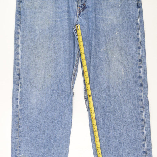 Levi Strauss & Co. Mens Blue 550 Relaxed Fit Straight Jeans W38 L34
