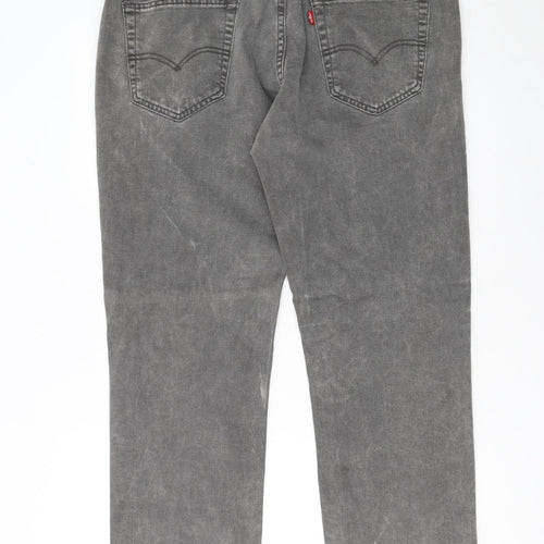 Levi's Men Grey Straight Fit Denim Jeans W33 L30 Regular