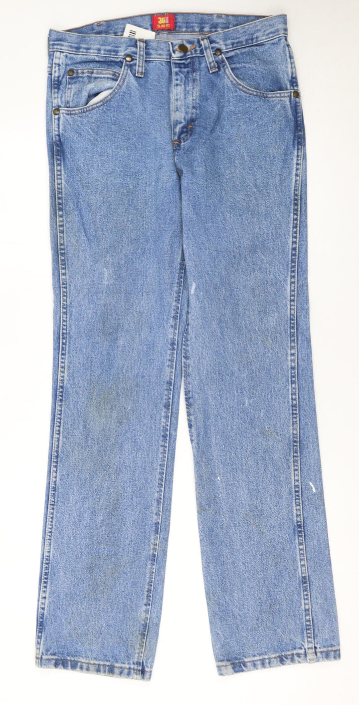 Wrangler Women's Blue Straight Slim Fit Denim Jeans Size 14