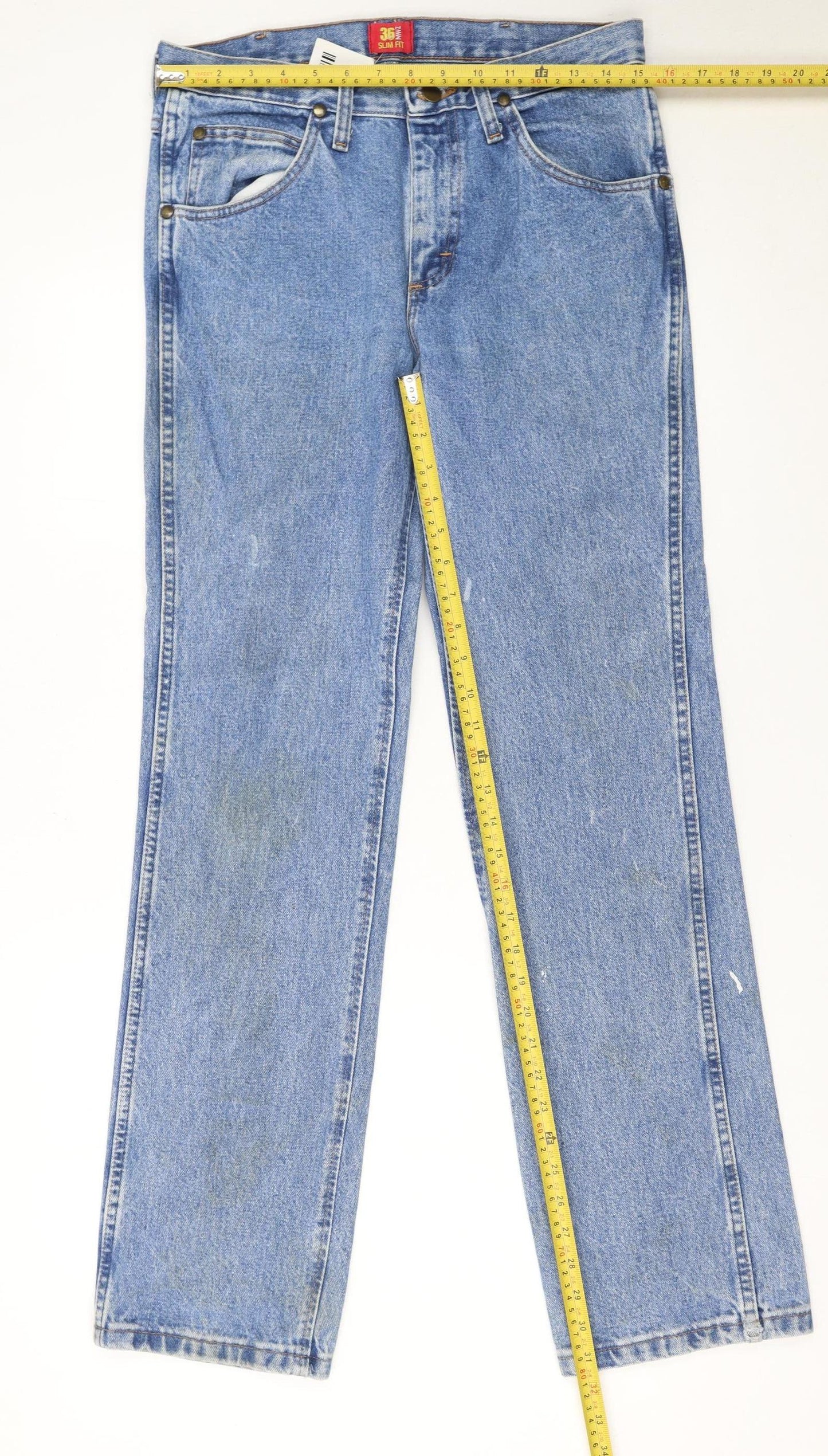 Wrangler Women's Blue Straight Slim Fit Denim Jeans Size 14