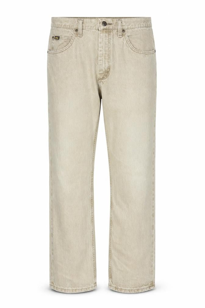 Front view of Lee Men's Beige Regular Fit Straight Denim Jeans 38W 30L