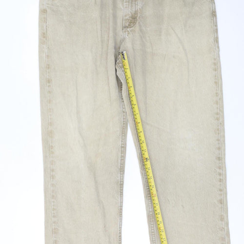 Lee Men's Beige Regular Fit Straight Denim Jeans 38W 30L