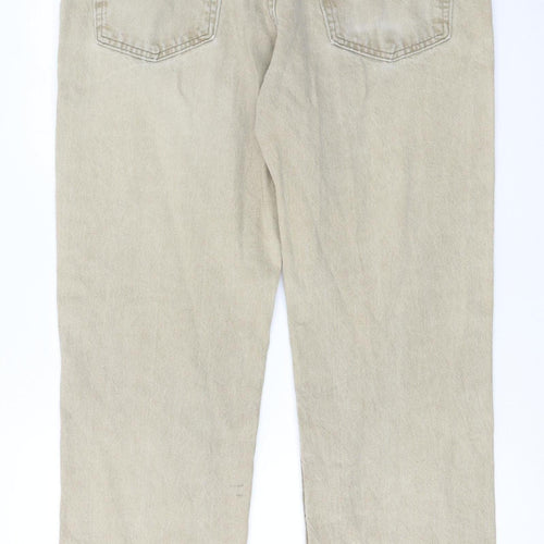 Lee Men's Beige Regular Fit Straight Denim Jeans 38W 30L