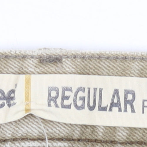 Lee Men's Beige Regular Fit Straight Denim Jeans 38W 30L