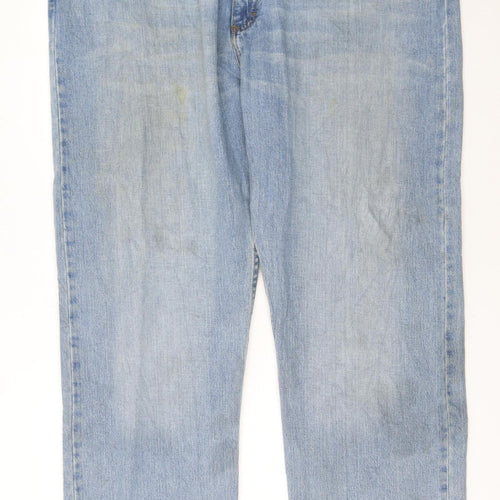 Wrangler Men's Blue Light Wash Straight Denim Jeans 44x30