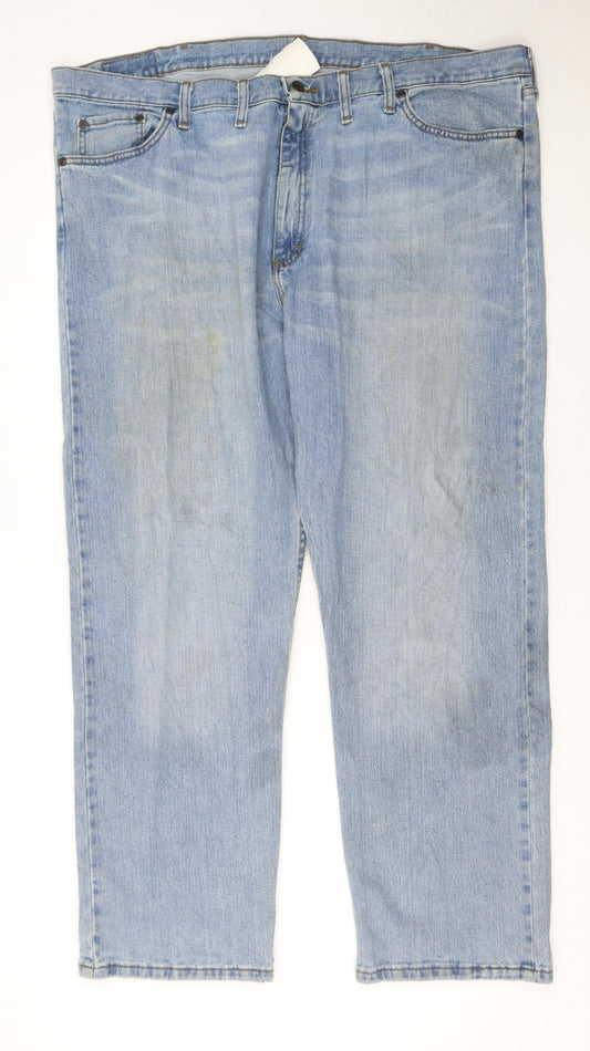Wrangler Men's Blue Light Wash Straight Denim Jeans 44x30