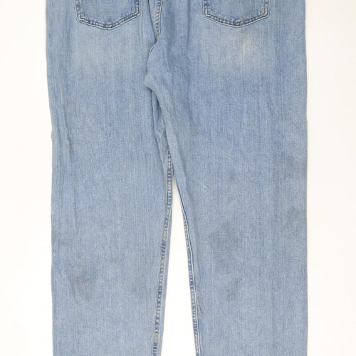Wrangler Men's Blue Light Wash Straight Denim Jeans 44x30