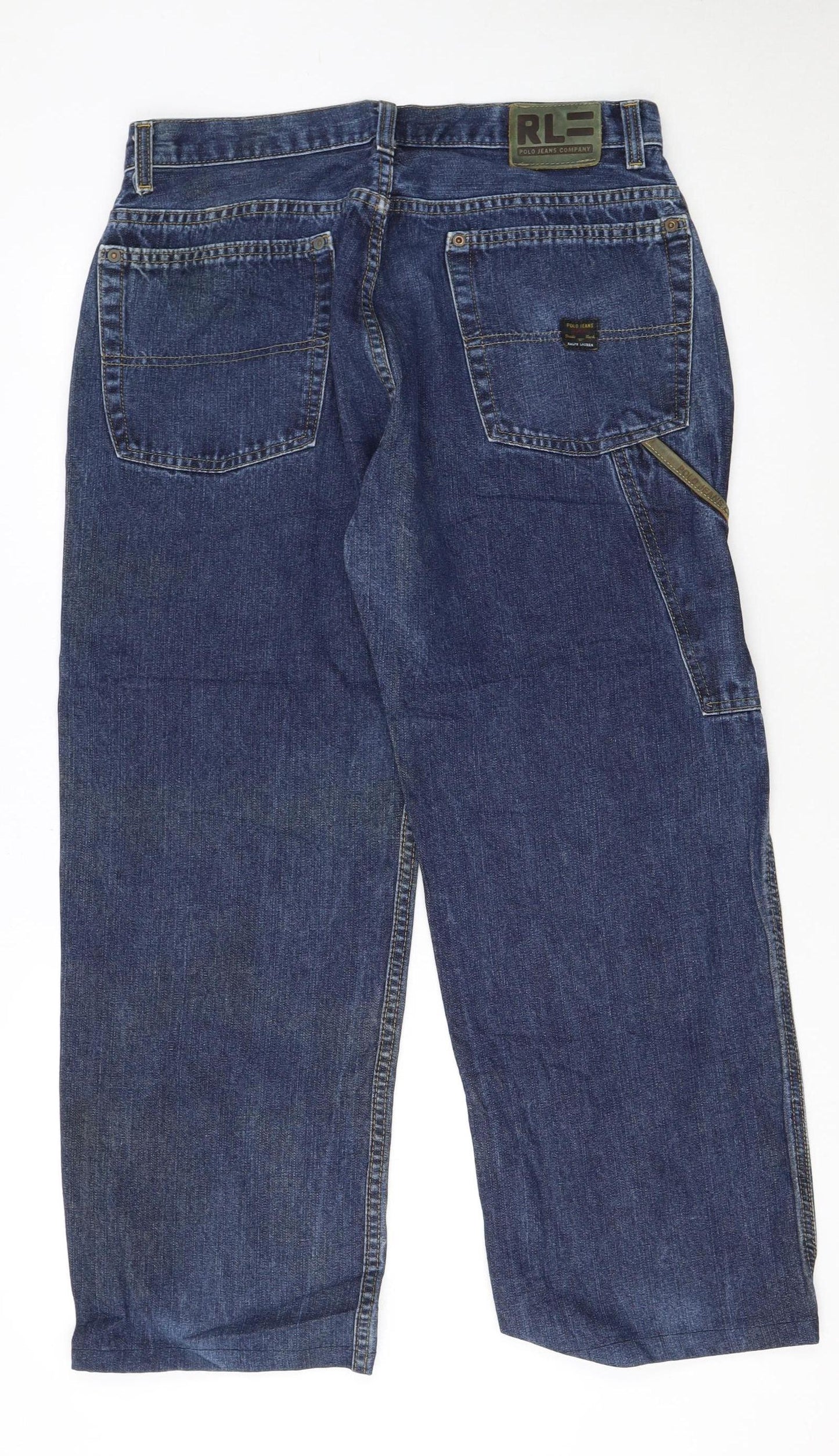 Ralph Lauren Womens Blue Straight-Leg Jeans Size 16 Regular Fit