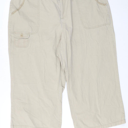 Dockers Women’s Beige Cargo Twill Capri Trousers Size 18 Plus