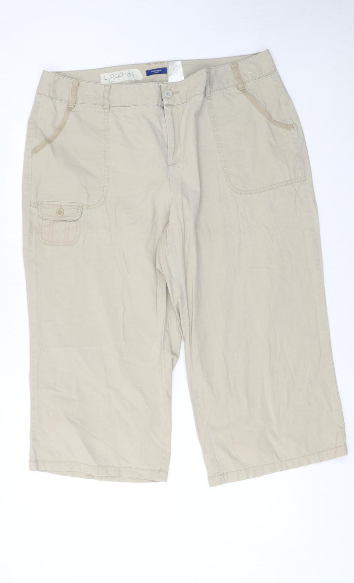 Dockers Women’s Beige Cargo Twill Capri Trousers Size 18 Plus