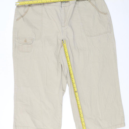 Dockers Women’s Beige Cargo Twill Capri Trousers Size 18 Plus