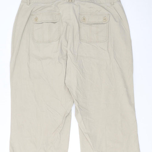 Dockers Women’s Beige Cargo Twill Capri Trousers Size 18 Plus