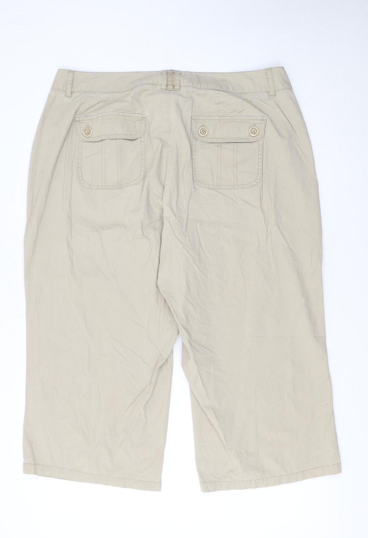 Dockers Women’s Beige Cargo Twill Capri Trousers Size 18 Plus