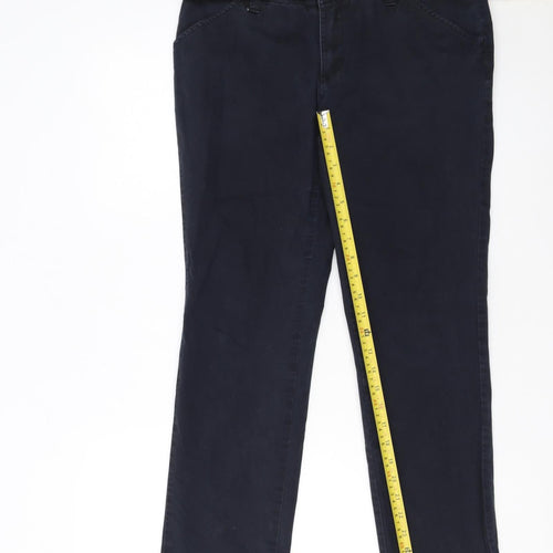 Lee Women's Blue Petite Chino Trousers Size 6 Regular Fit