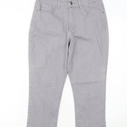 Lee Women’s Grey Easy Fit Straight Leg Stretch Jeans Size 10